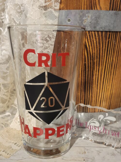 Crit Happens Pint Glass