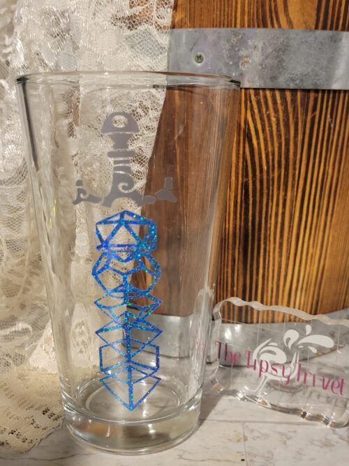 Dice Sword Pint Glass