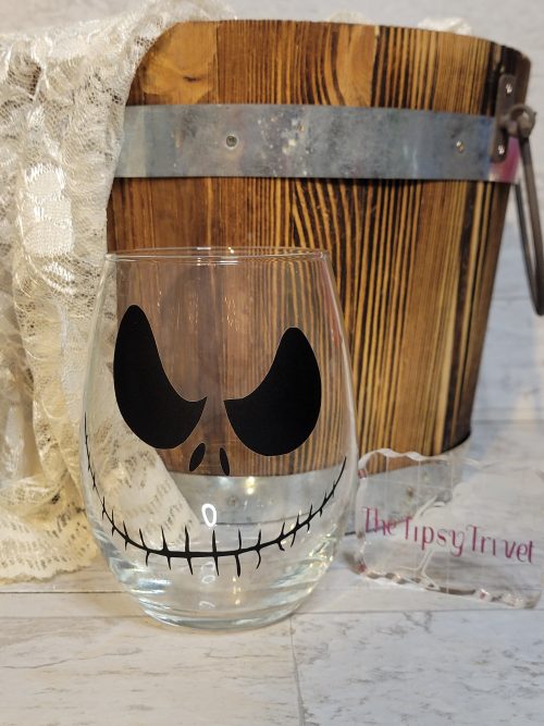 Jack Skellington Stemless Wine Glass