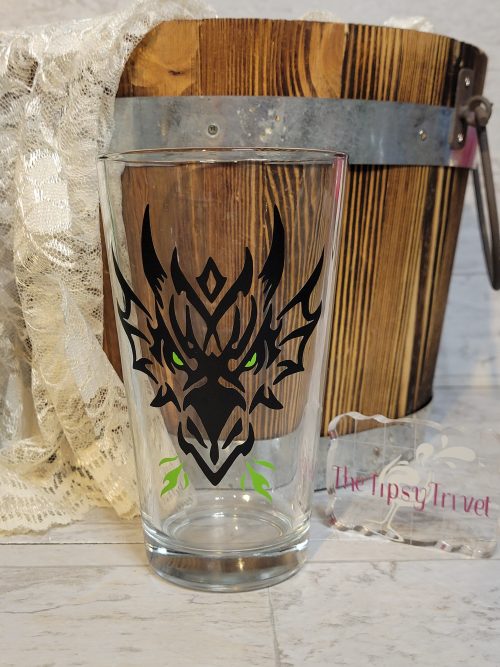 Dragon Fel Flames Pint Glass