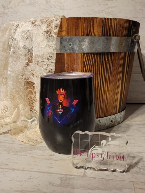 Evil Queen Metal Stemless Wine Tumbler with Lid